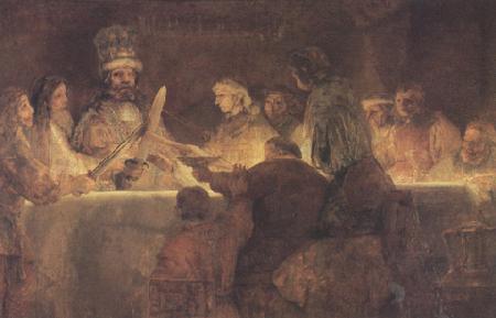 REMBRANDT Harmenszoon van Rijn The oath of the Batavians under Claudius civilis (mk33) Sweden oil painting art